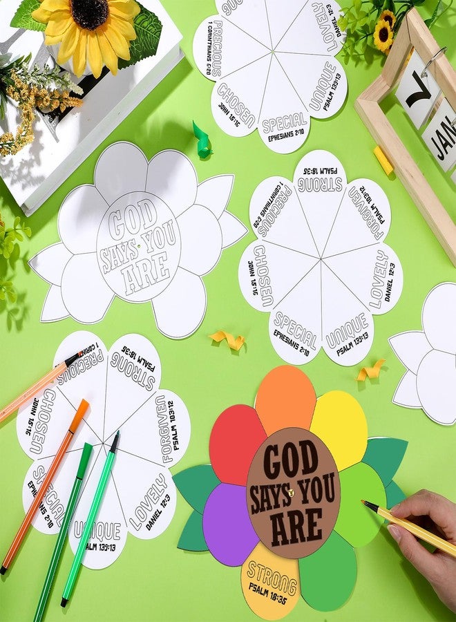 Moinchore 24 Sets God Says You are Coloring Wheel Bible Craft Affirmation Scripture Coloring Wheel 7 Biblical Truths Corresponding Bible Verses Religious Activity for Home Supplies Sunday School - Image 5